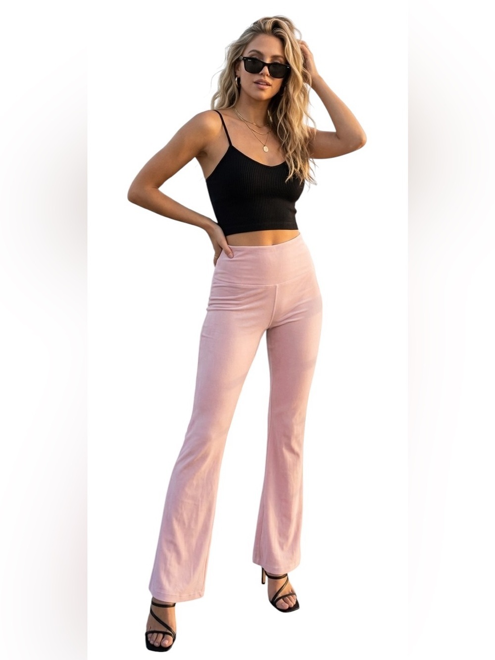 NORMA KAMALI NEW Revolve Boot High Waist Pant Blush Pink XS Silky Light Flare